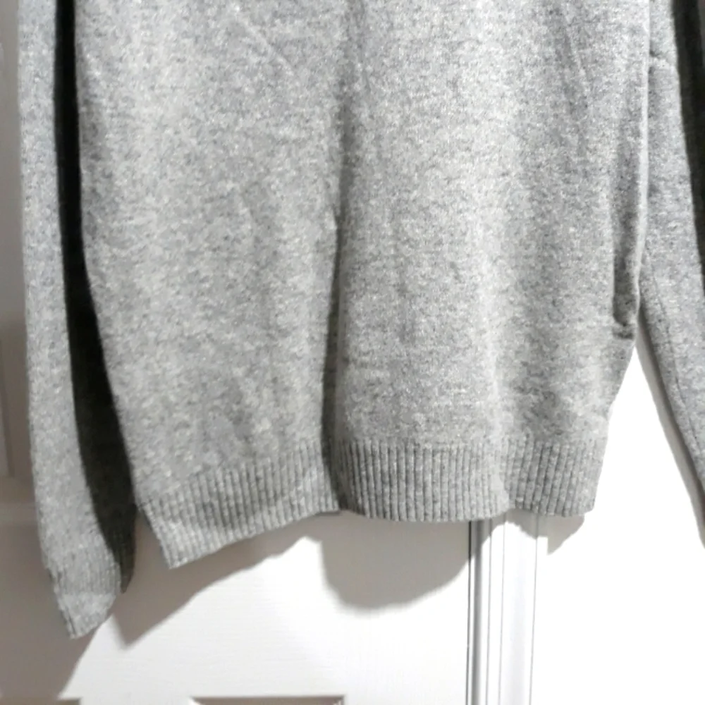J. Crew Men's Sweater 100% lambswool gray blue and white size Large